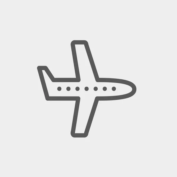Fliegen Flugzeug dünne Linie Symbol — Stockvektor