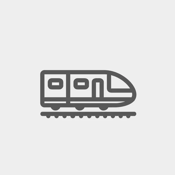 Ícone de linha fina de trem de alta velocidade moderno — Vetor de Stock