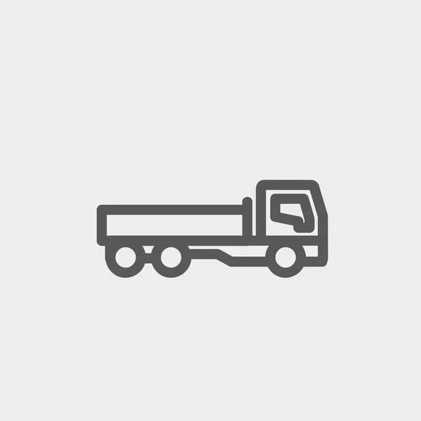 Cargo ciężarówka cienka linia ikona — Wektor stockowy