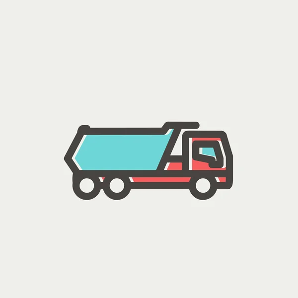 Römork kamyon ince çizgi simgesi — Stok Vektör