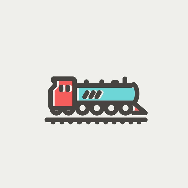 Railroad train thin line icon — Stock Vector