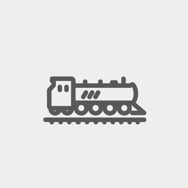 Ferrocarril tren línea delgada icono — Vector de stock