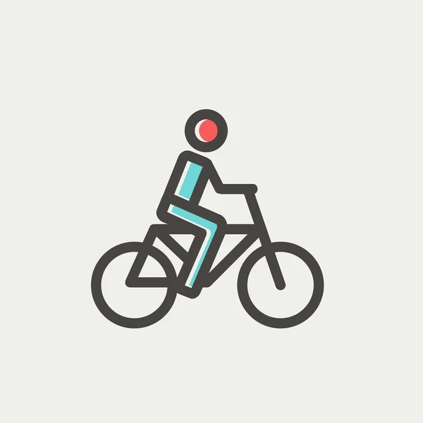 Bicicleta de carreras icono línea delgada — Vector de stock