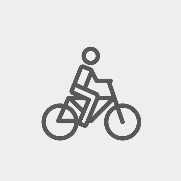 Bicicleta de carreras icono línea delgada — Vector de stock