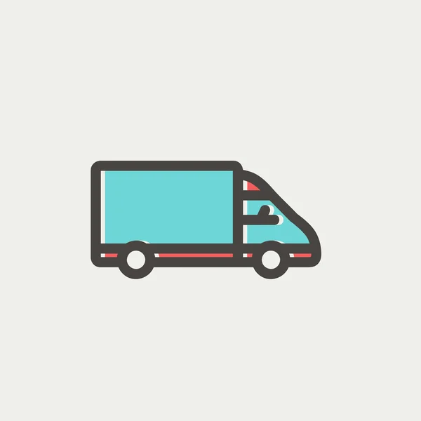 Delivery van thin line icon — Stock Vector