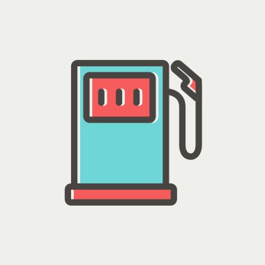 Gaz pompası ince çizgi simgesi