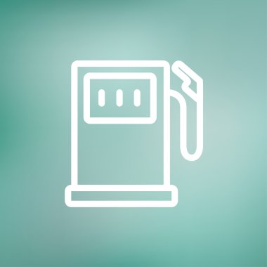 Gaz pompası ince çizgi simgesi