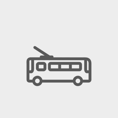 Otobüs ince çizgi simgesi