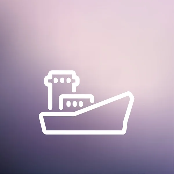 Cargo navire mince icône de ligne — Image vectorielle