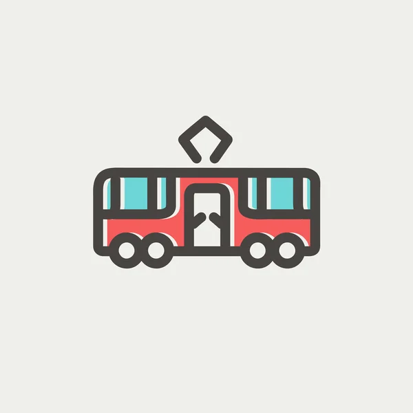 Tourist bus thin line icon — Stock Vector