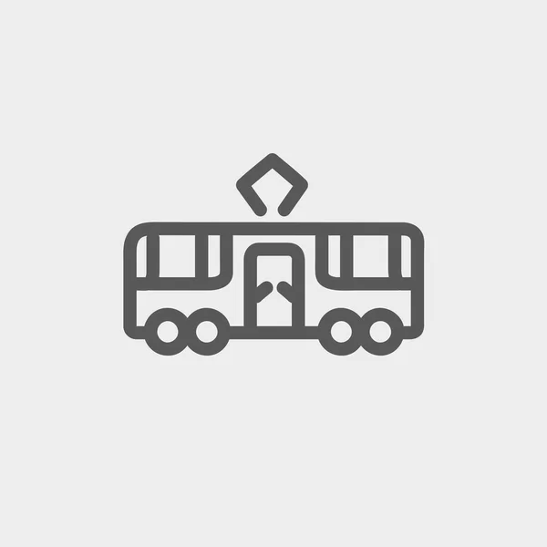 Bus turístico icono de línea delgada — Vector de stock