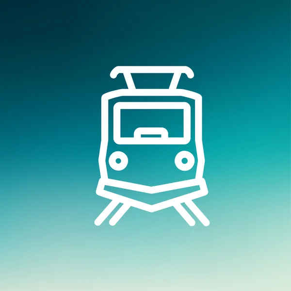 Vista frontal do ícone da linha fina do trem — Vetor de Stock