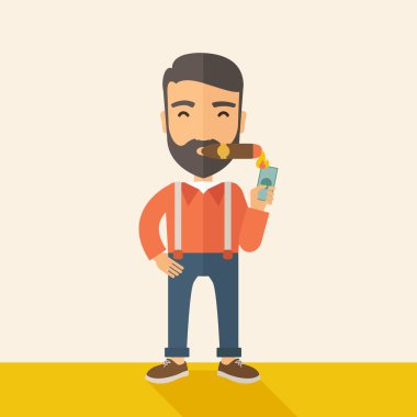 Puro tütün aydınlatma işadamı.