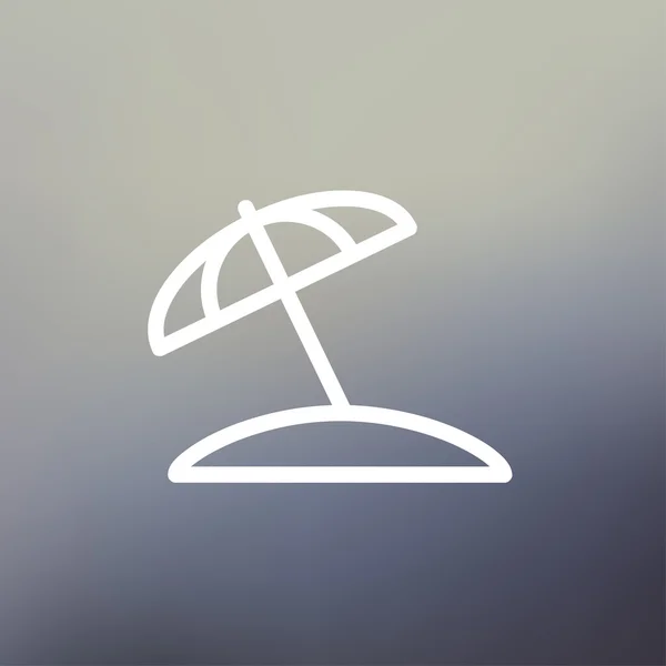 Plaży parasol cienka linia ikona — Wektor stockowy