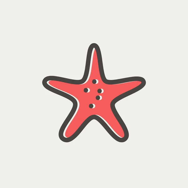 Starfish dunne lijn pictogram — Stockvector