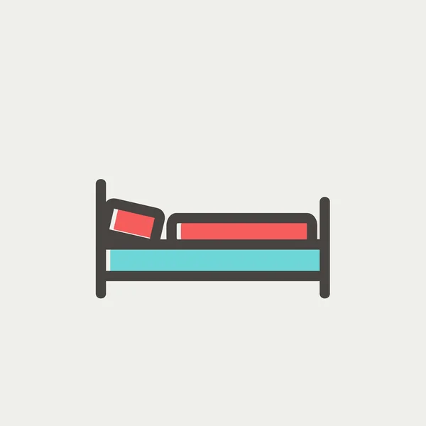 Cama icono de línea delgada — Vector de stock