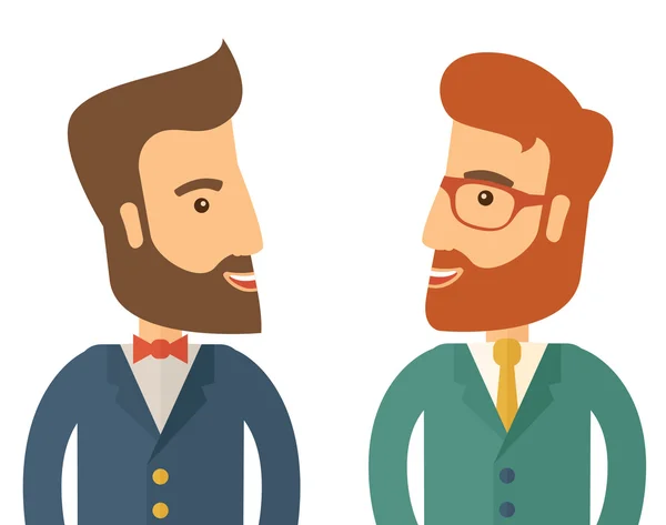 Dos hombres de negocios sonriendo — Vector de stock