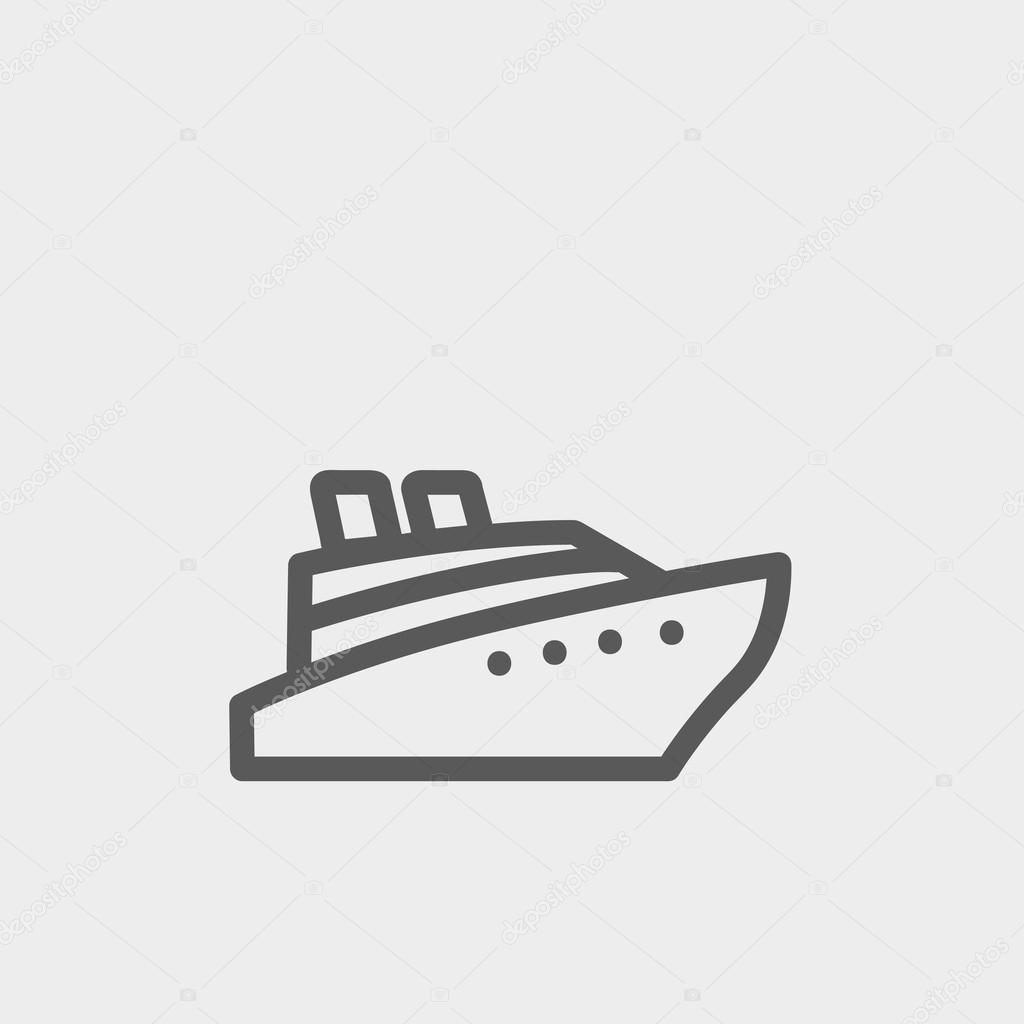 Cruise ship thin line icon