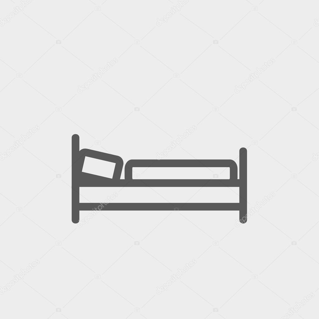 Bed thin line icon