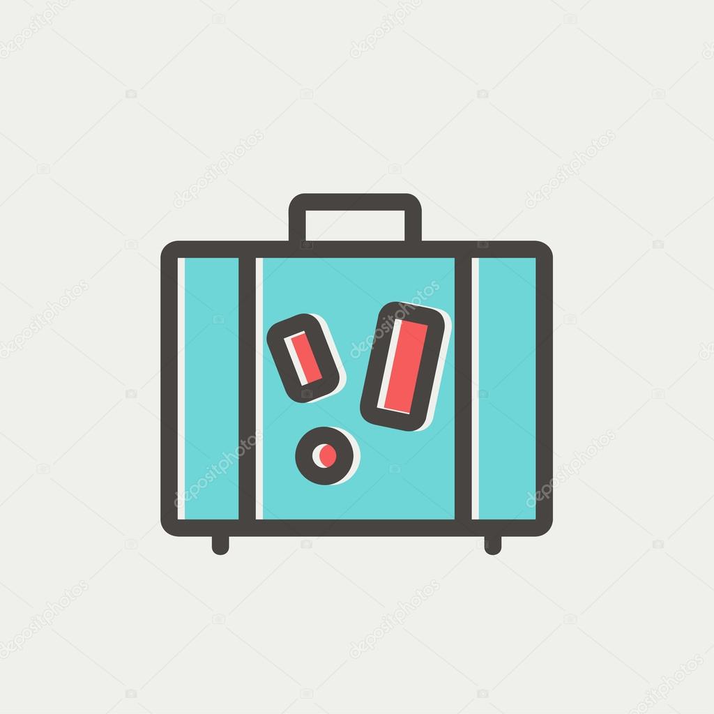 Travel luggage thin line icon