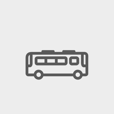 Otobüs ince çizgi simgesi