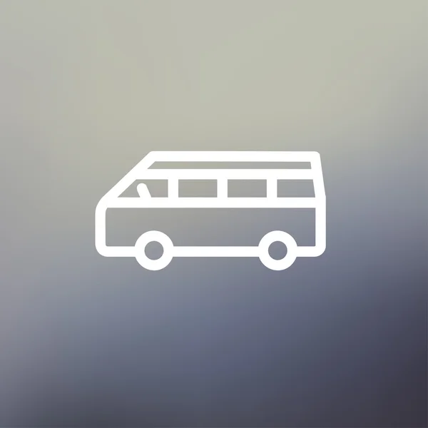 Minibus dunne lijn pictogram — Stockvector