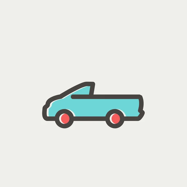 Camión pick-up icono de línea delgada — Vector de stock