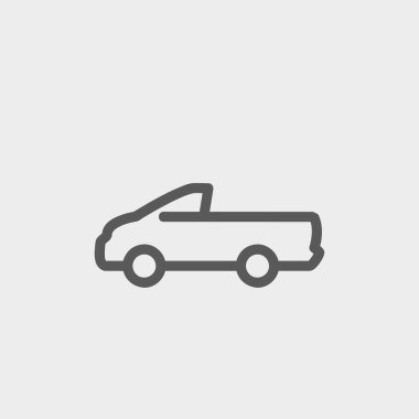 Pick-up kamyon ince çizgi simgesi