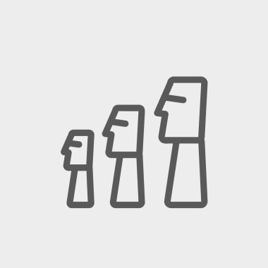 Easter Island Statues thin line icon clipart