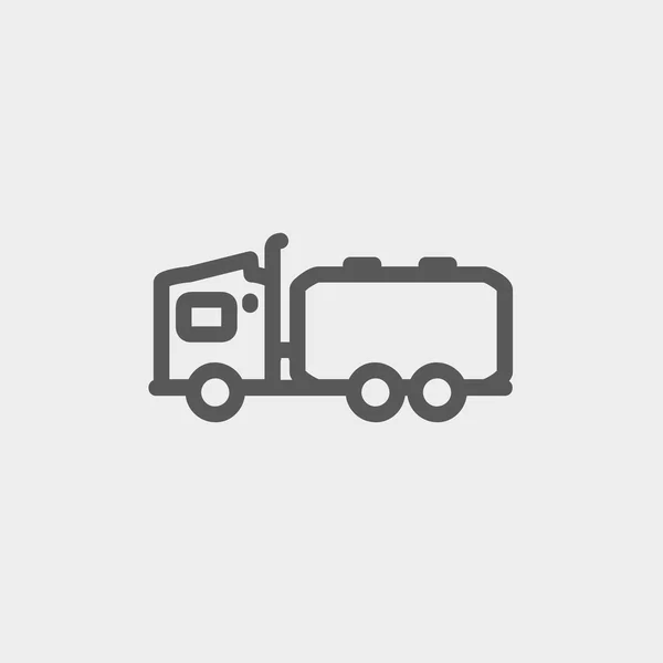 Tanker vrachtwagen dunne lijn pictogram — Stockvector