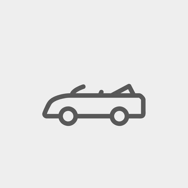 Cabrio araba ince çizgi simgesi — Stok Vektör