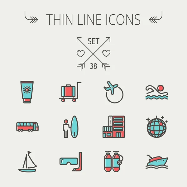 Travel thin line icon set — Stock Vector