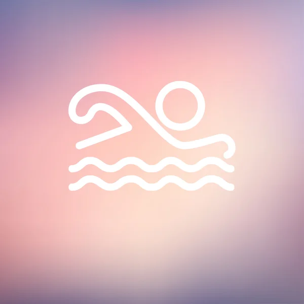 Swimmer thin line icon — Stock Vector