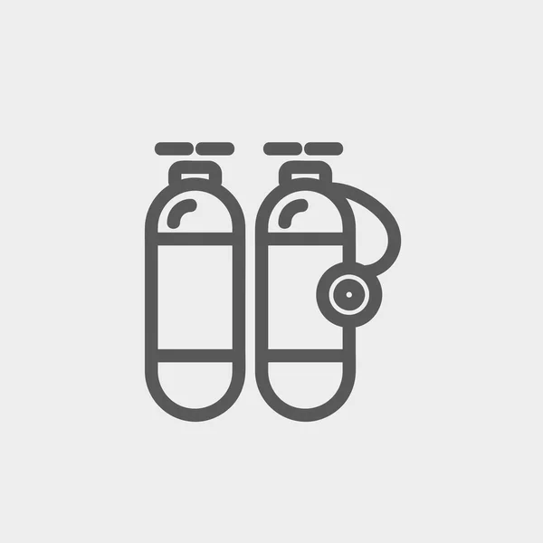 Sauerstofftank dünne Linie Symbol — Stockvektor