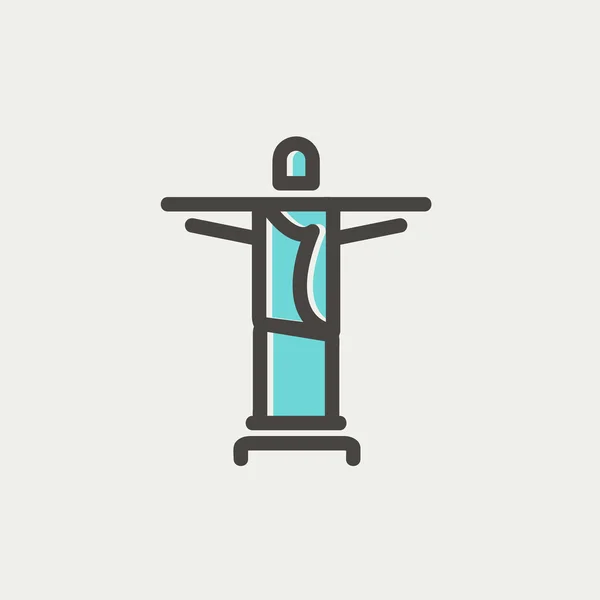 Cristo Redentor icono de línea delgada — Archivo Imágenes Vectoriales