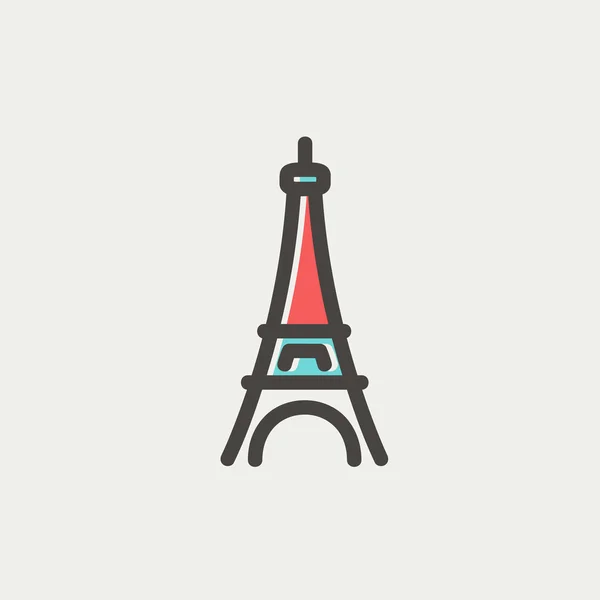 Torre de París icono de línea delgada — Vector de stock