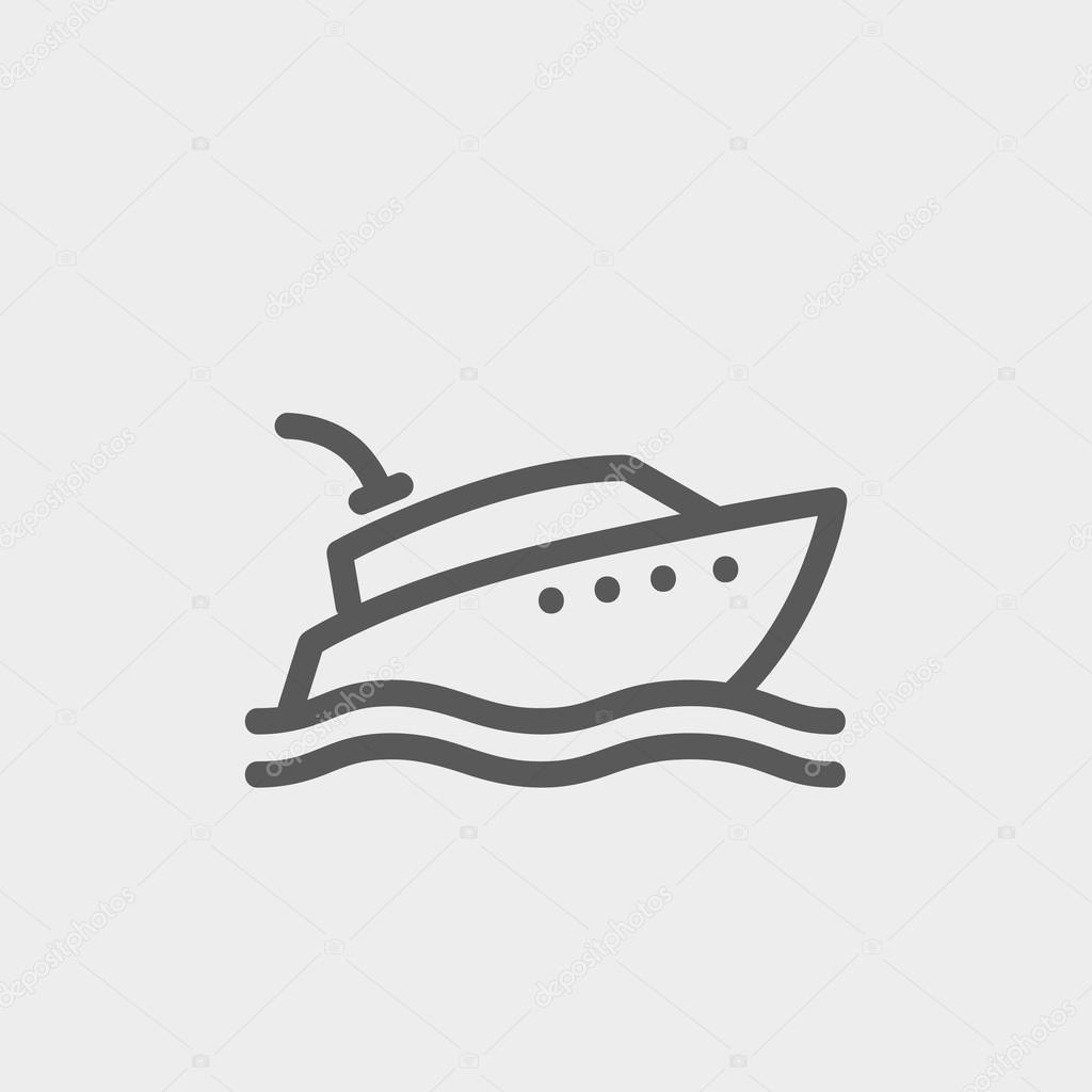 Yacht thin line icon