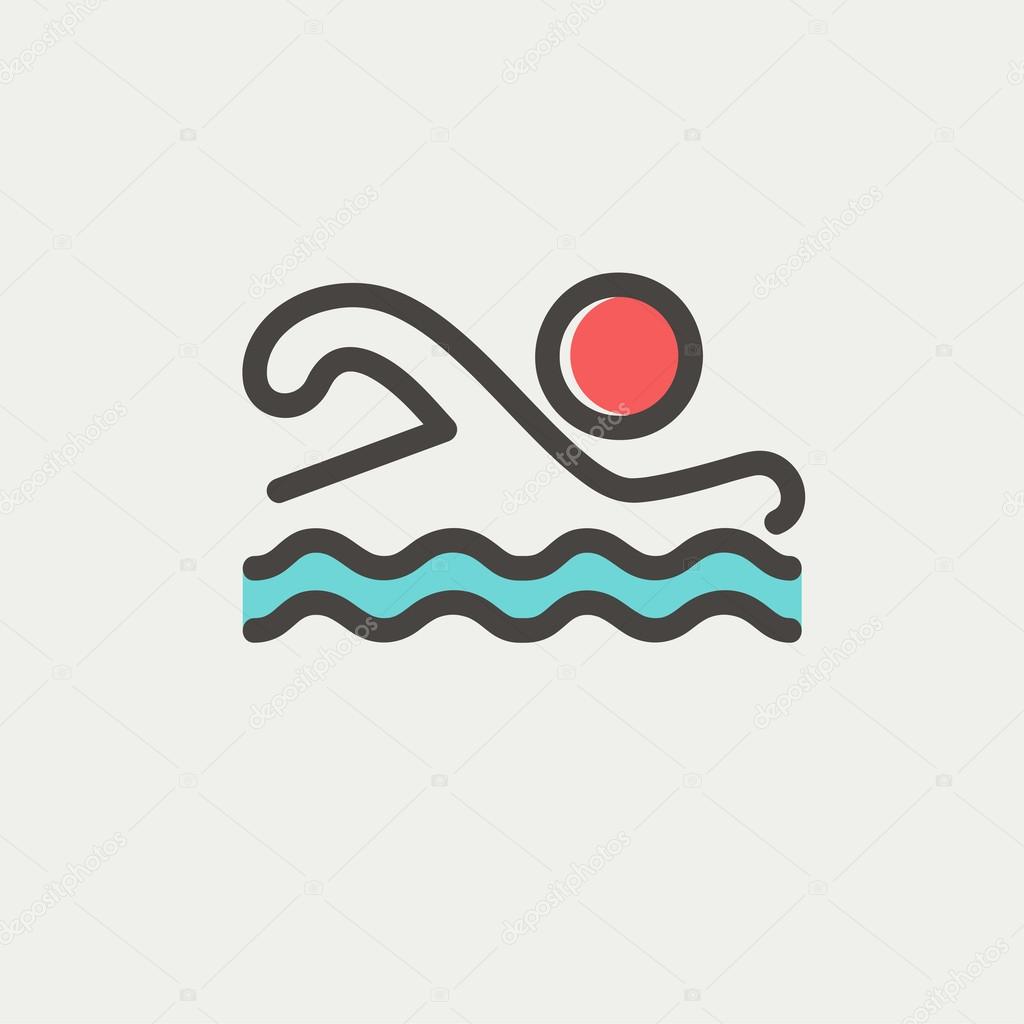 Swimmer thin line icon