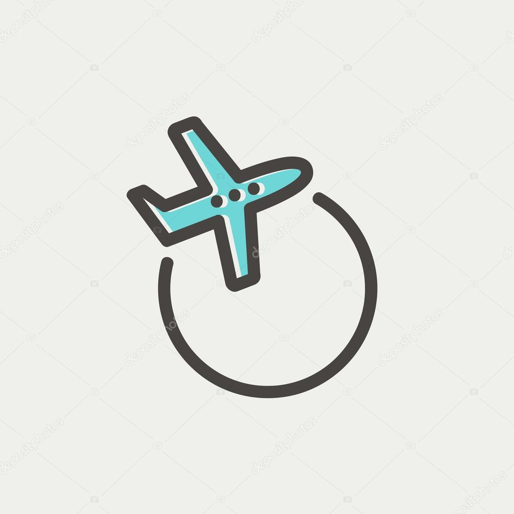 Airplane thin line icon