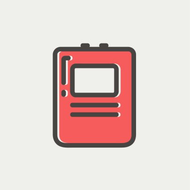 Kalp Şok cihazı ince çizgi simgesi