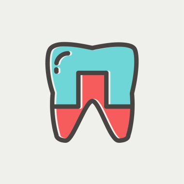 Taç diş ince çizgi simgesi