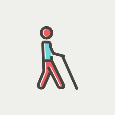 Adam sopa ince çizgi simgesiyle