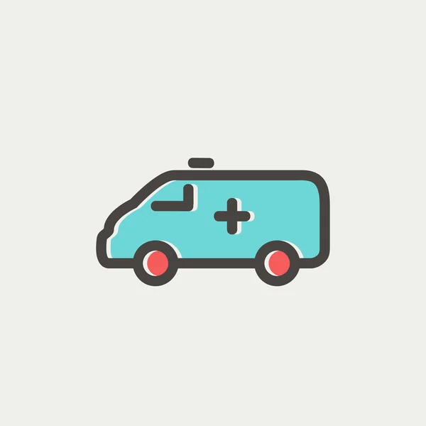 Ambulance auto dunne lijn pictogram — Stockvector