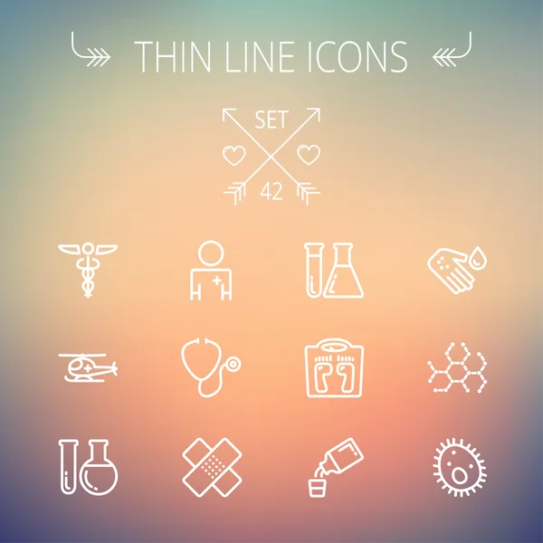 Medicine thin line icon set — Stock Vector