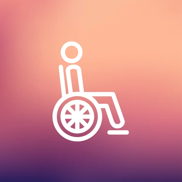 Persona con discapacidad icono de línea delgada — Vector de stock