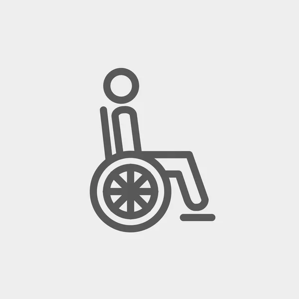 Icône de ligne mince personne handicapée — Image vectorielle