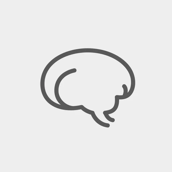 Human brain thin line icon — Stock Vector
