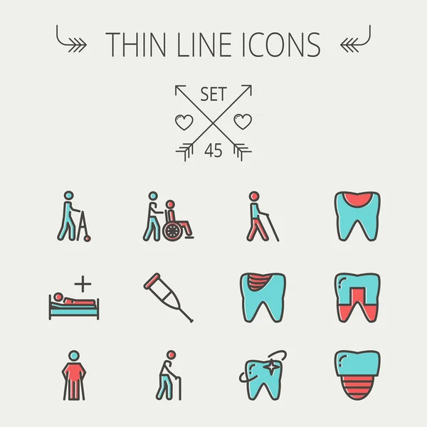 Medicine thin line icon set — Stock Vector