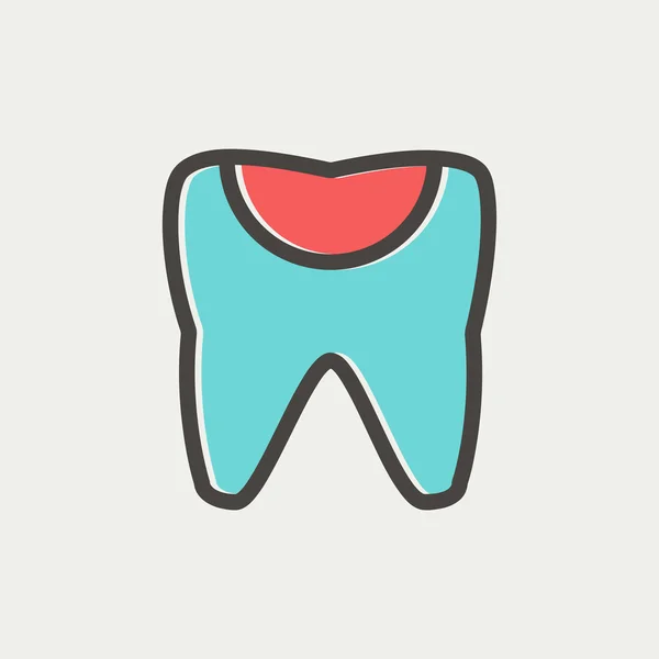 Тонкая линия сломанного зуба — стоковый вектор