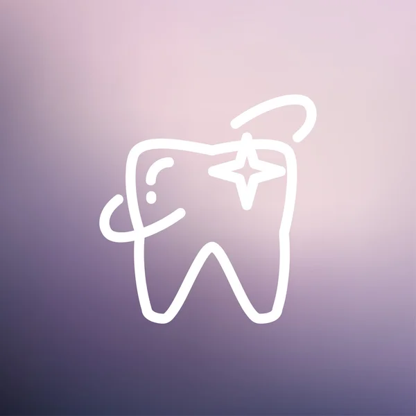 Dent brillante fine icône de ligne — Image vectorielle